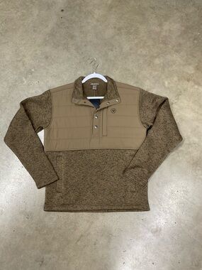 Ariat Brown Quilted Pullover Sweatshirt